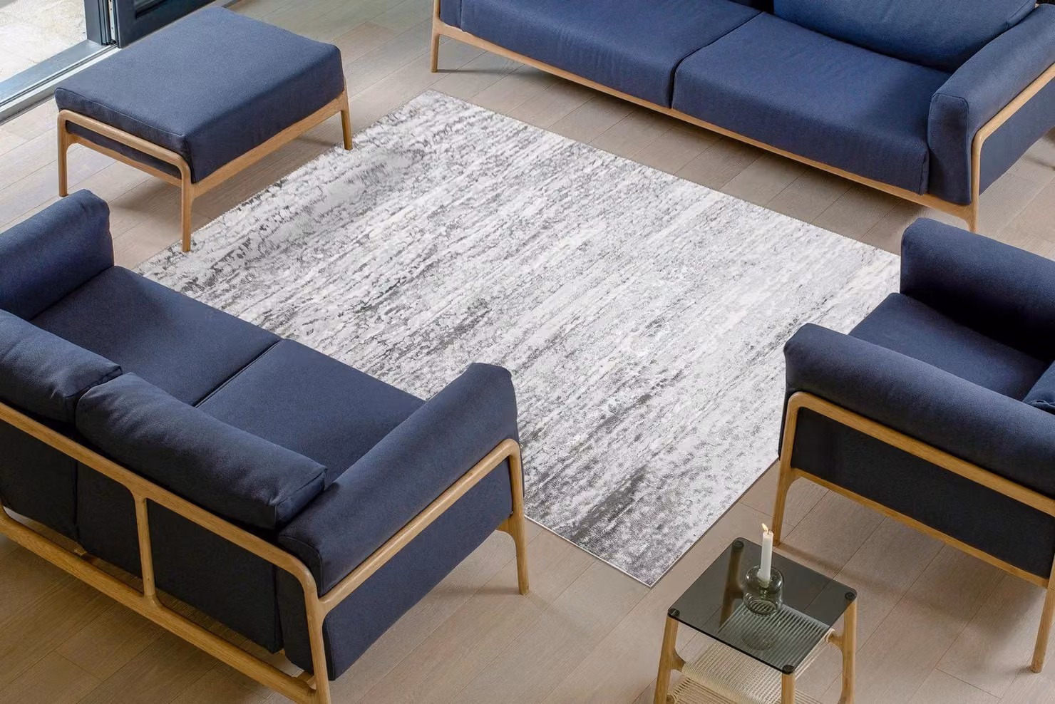 RugsX Lira Abstract Grey Rectangular Rug, W: 80 cm, L: 150 cm – 2