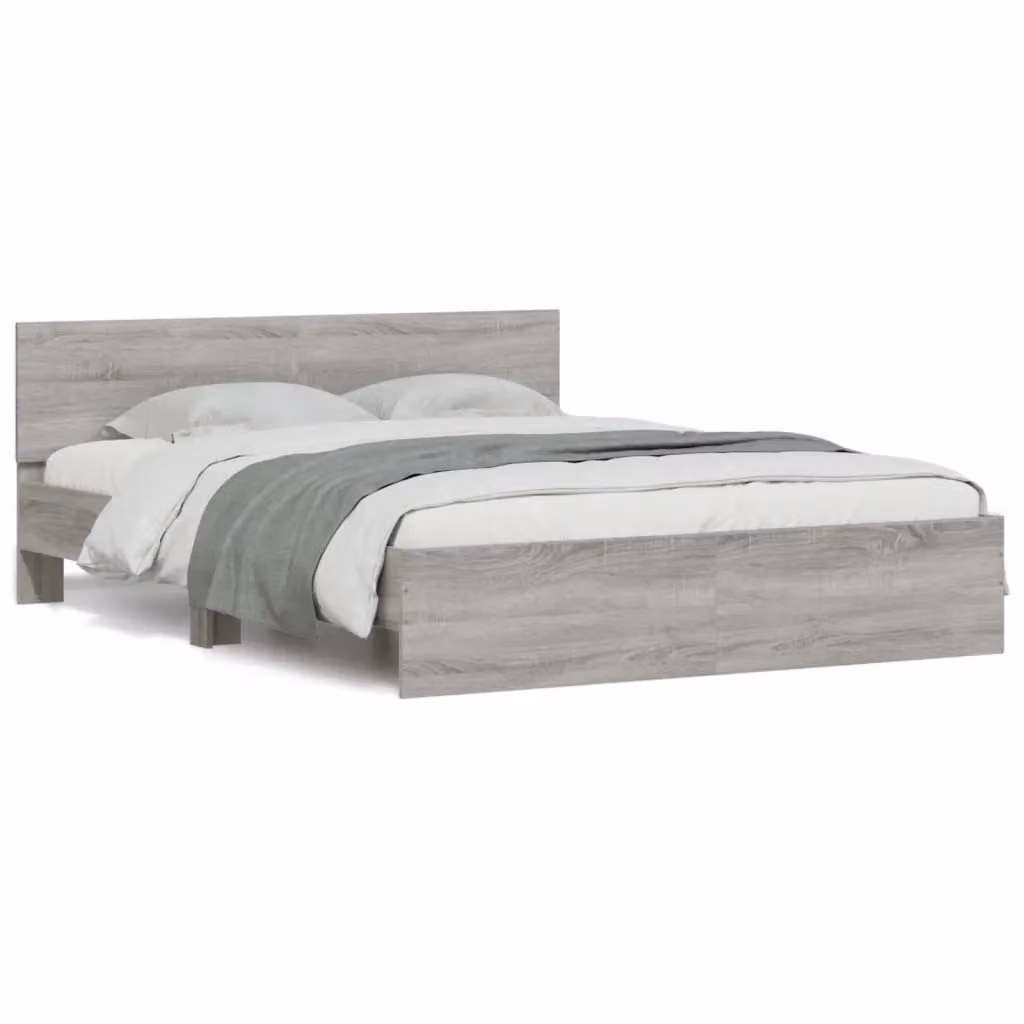 Berkfield Home Sonoma Bed Frame in Grey, W: 140 cm, L: 200 cm – 2
