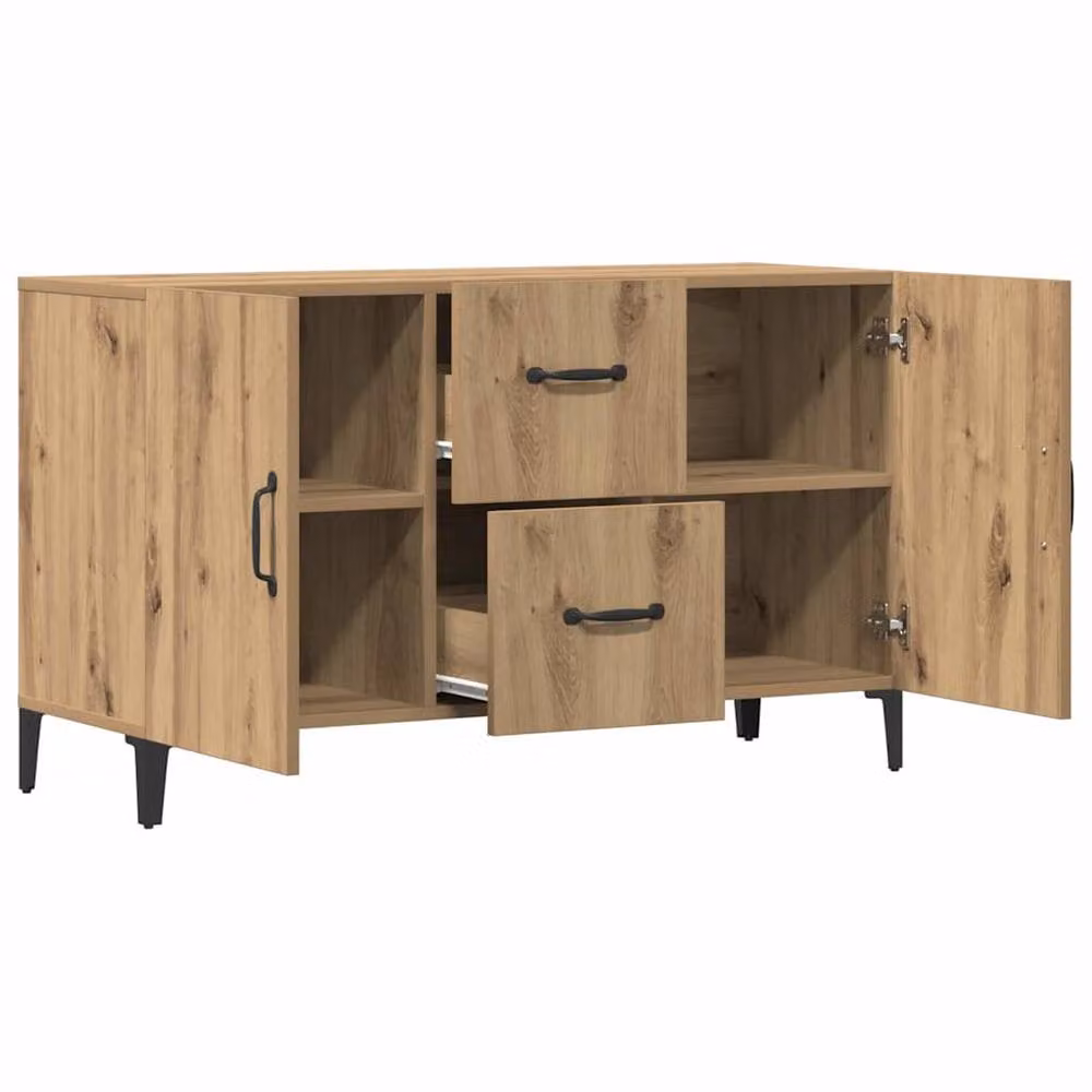 Berkfield Home Artisan Oak Sideboard in Brown, W/D/H: 100 x 36 x 60 cm – 3