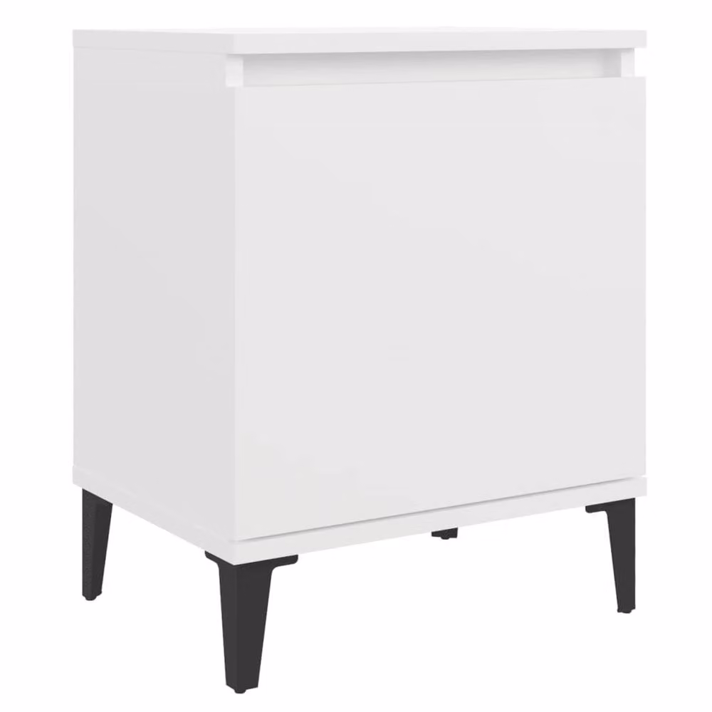 Berkfield Home Sturdy Bed Cabinet with Metal Legs, White, W: 40 cm, D: 30 cm, H: 50 cm – 2