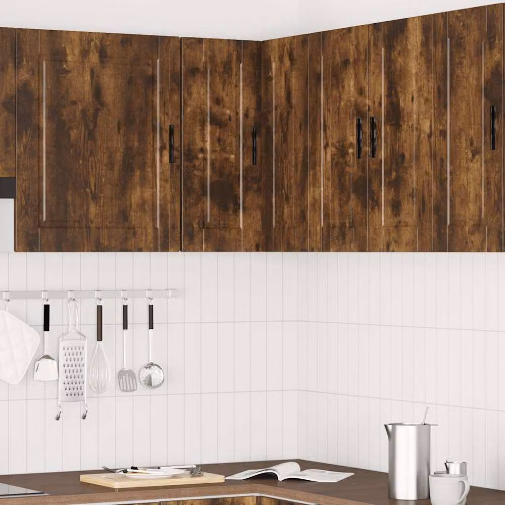 Berkfield Home Porto Wall Mounted Kitchen Corner Cabinet in Smoked Oak Brown – 2