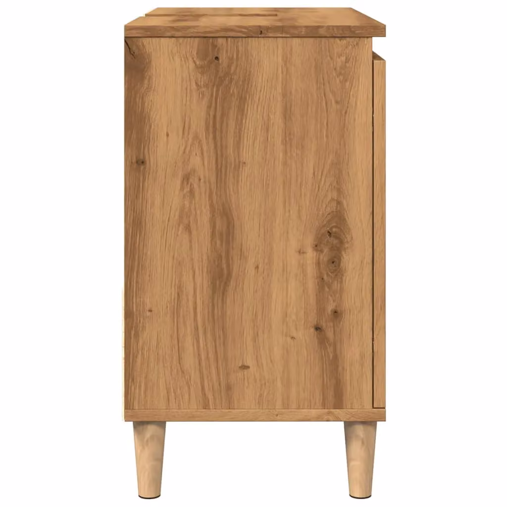 Berkfield Home Artisan Oak Sink Cabinet in Brown, W/D/H: 65 x 33 x 60 cm – 4