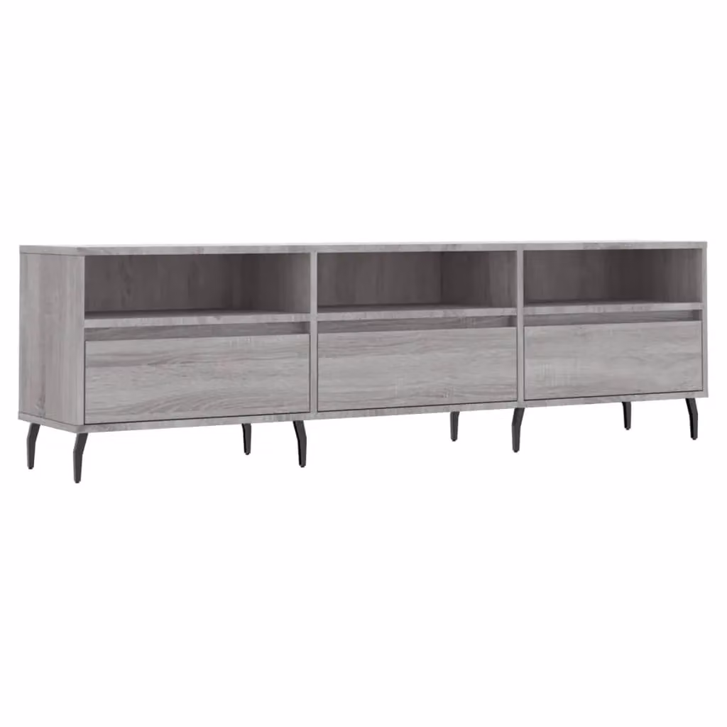 Berkfield Home Modern Grey Sonoma TV Cabinet, W: 150 cm, D: 30 cm, H: 44.5 cm – 2