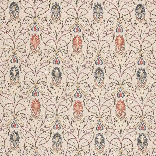 Terrys Verona Fabric Rosso in Red, Beige and Multicolour