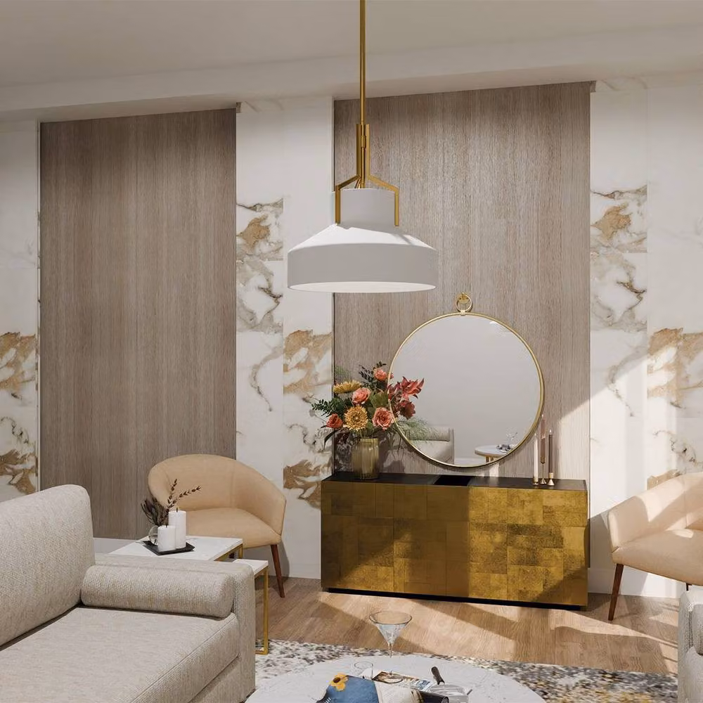 Quoizel Dome Pendant Light in Aged Brass and White Cased Glass with 2x E27 Sockets – 2