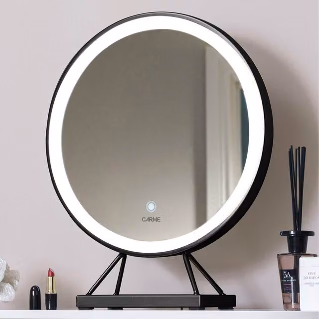 CARME Belle Medium LED Makeup Mirror with Touch Sensor and Lights in Black