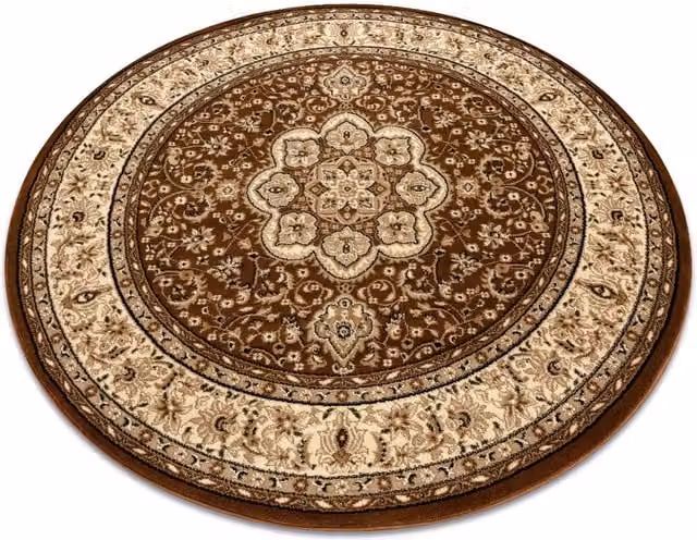 RugsX Royal Oriental Round Rug in Brown, Diameter: 120 cm – 1