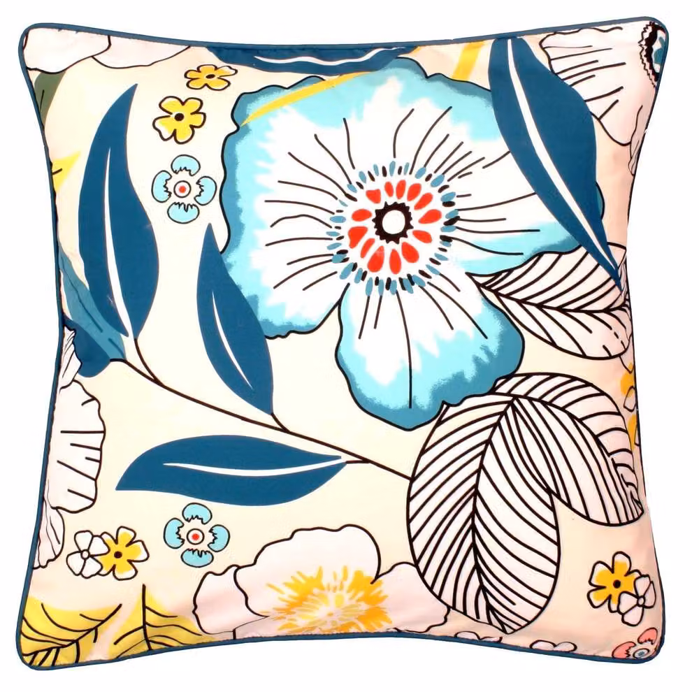 Velosso Summer Bloom Floral Printed Filled Cushion, Multicolour, W x D: 43 x 43 cm – 2