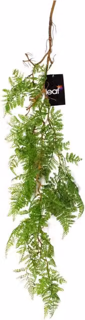 Leaf Design UK Artificial Hanging Maidenhair Fern Plant, Green