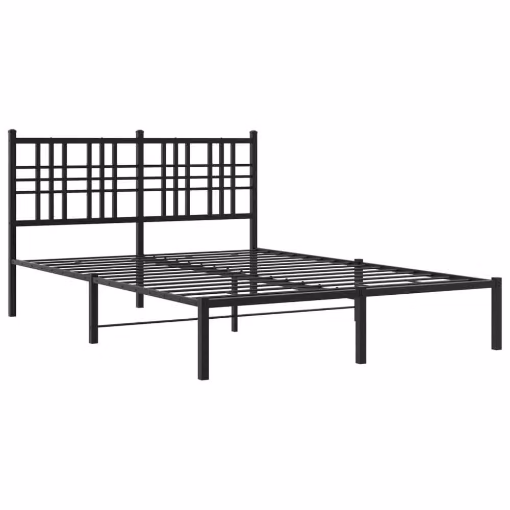 Berkfield Home Metal Bed Frame with Headboard, Black, W/D/H: 120 x 190 cm – 3