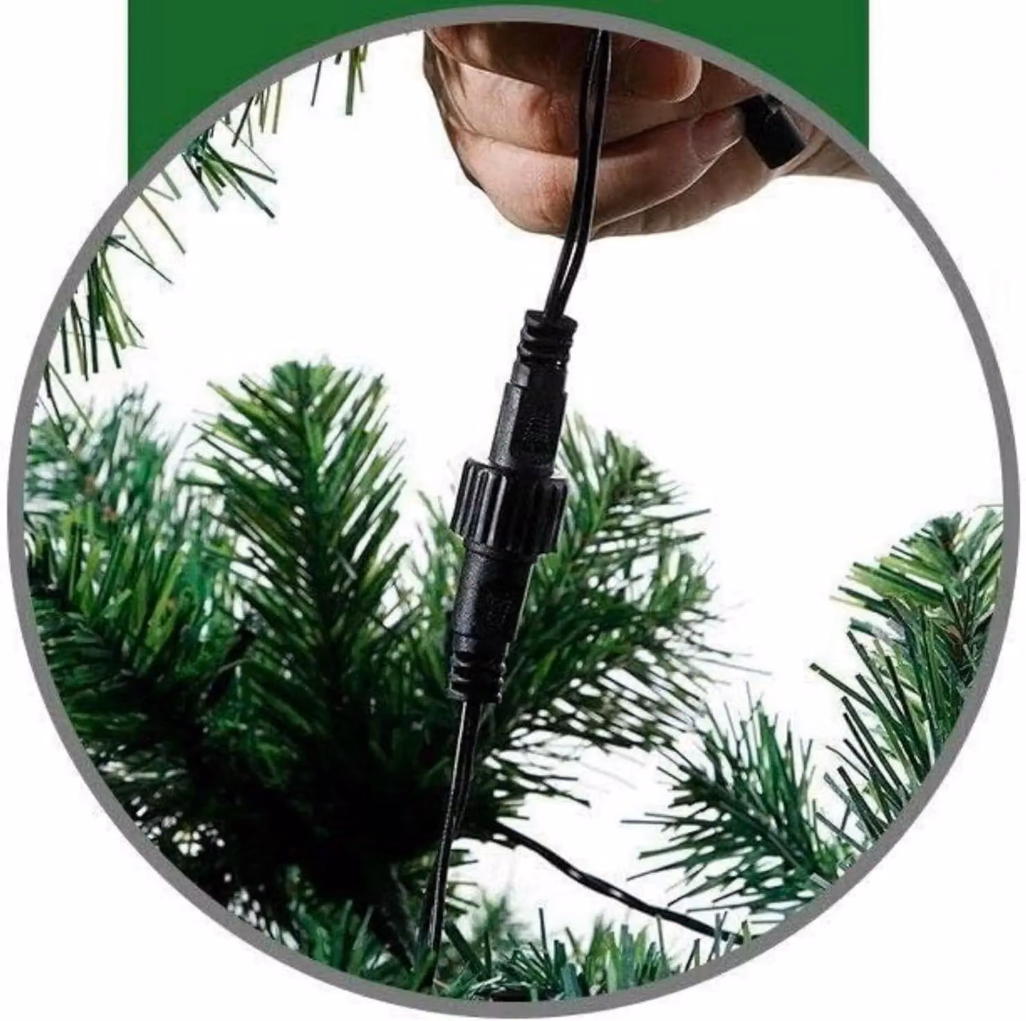 Shatchi 6ft Alaskan Pine Christmas Tree in Green with Warm White LED Lights – 6