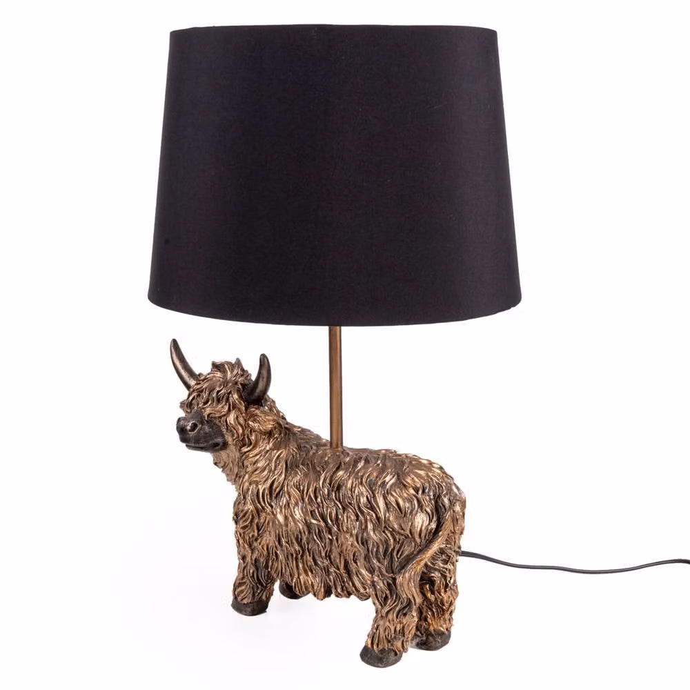 Madison & Mayfair Highland Cow Metal Task Desk Light in Brown – 3