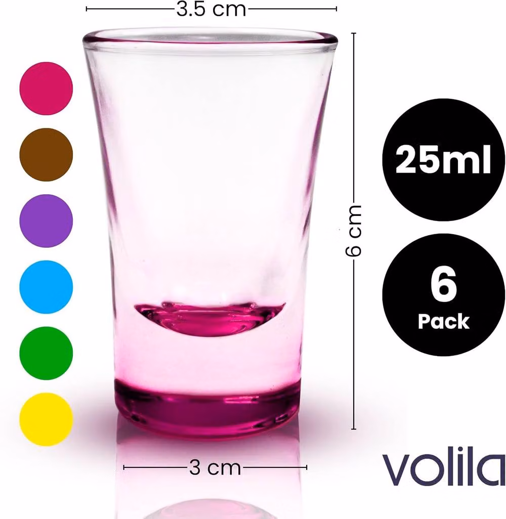volila Heavy Base Shot Glasses, 25ml, 6 Pack, Transparent – 2
