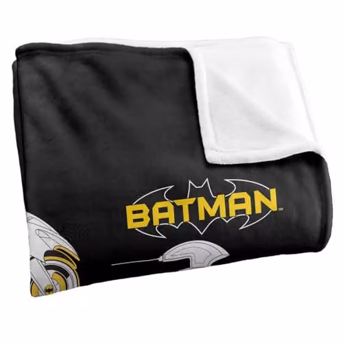 LOGOVISION Kids Batman Icons and Gadgets Super Soft Fleece Throw Blanket, Multicolour, W: 91.44 cm x L: 147 cm – 2