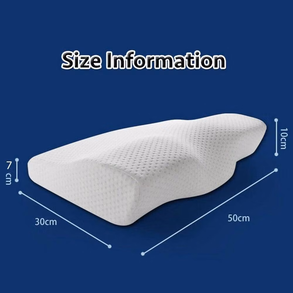 Nordara White Memory Foam Cervical Pillow for Adults with Medium Support – 2