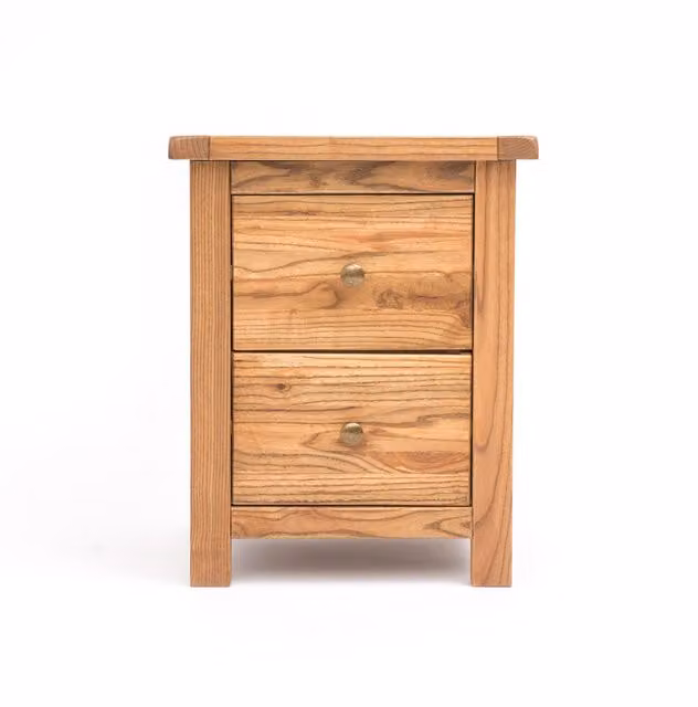 Cabinet Bits Trivento 2 Drawer Bedside Table in Natural Wood