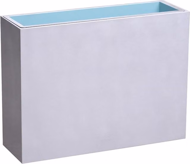 Primrose Silver Galvanised Steel Tall Trough Planter with Insert, W/D/H: 89.0 x 29.0 x 60.0 cm