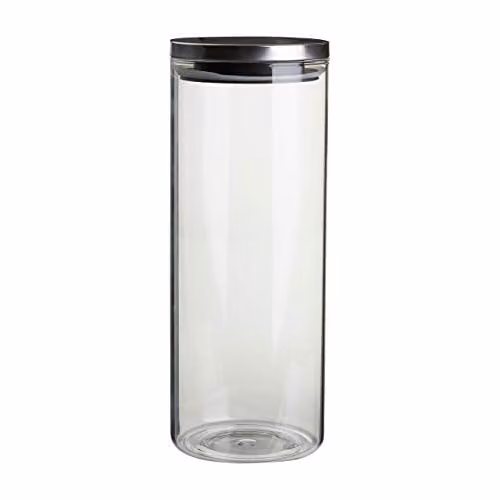 Premier Housewares Maison Airtight and Leakproof Glass Storage Jar, Transparent, 1600 ml