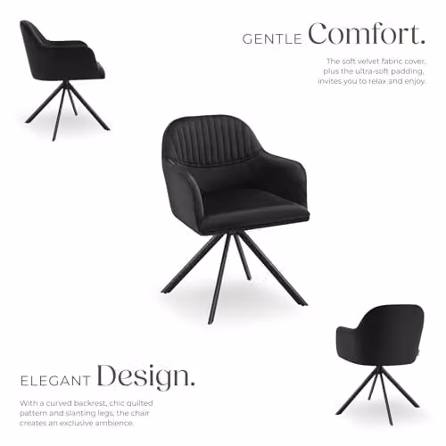 tectake Lona Armchair in Black – 5