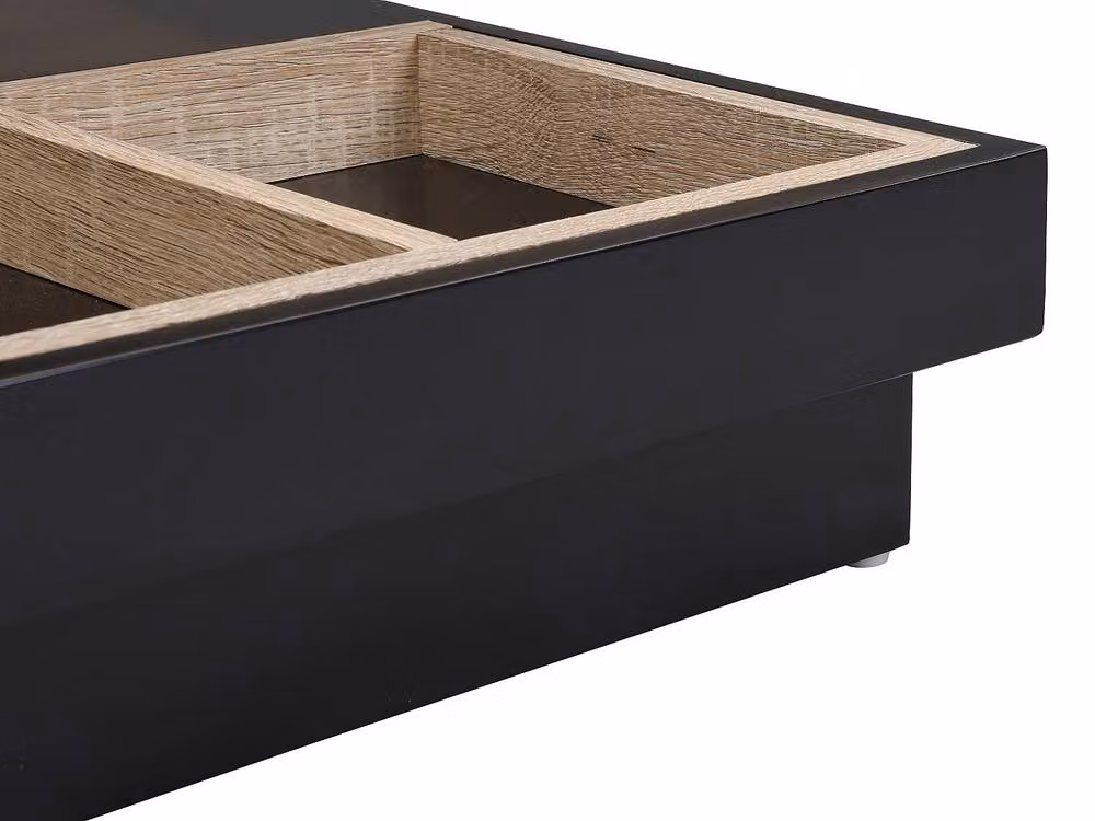 Vente-unique Swiveling Square Coffee Table in Black Lacquered MDF, W/D/H: 80 x 80 x 34 cm – 4