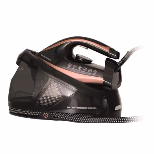 Hamilton Beach Pro Care Steam Generator Iron with Vertical Steam, Anti-Calc Technology and Non-Stick Ceramic Soleplate, Black/Bronze