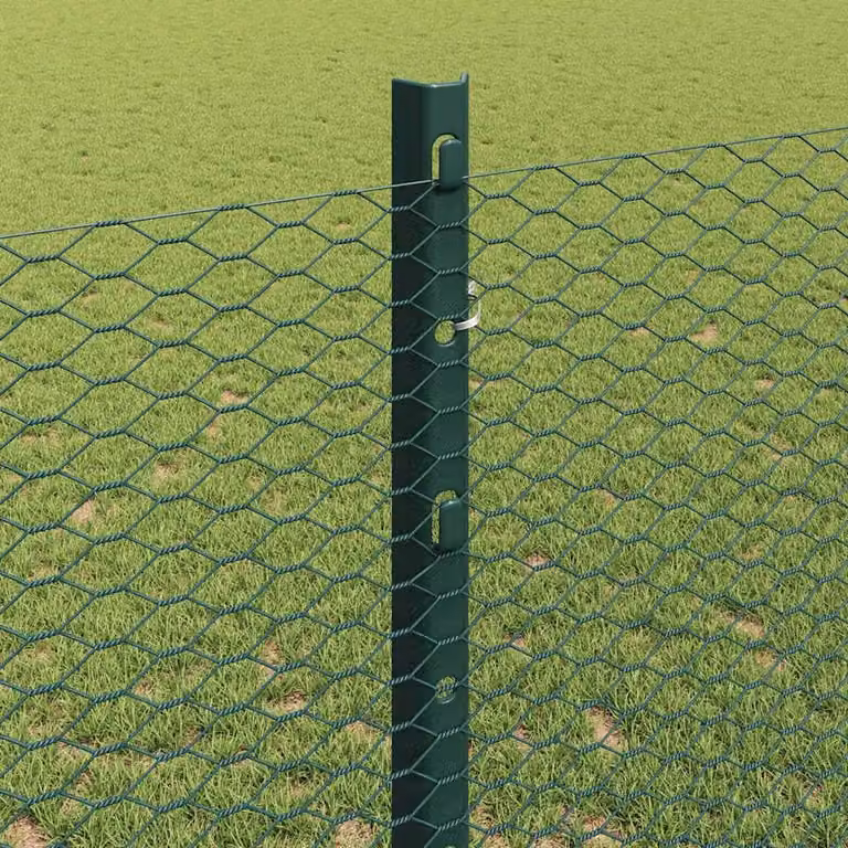 Berkfield Home Steel U-Channel Fence Posts, 22 Pieces, Grey, Height: 140 cm