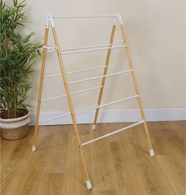 Sanctuary Foldable Extendable Bamboo Airer in Brown or White