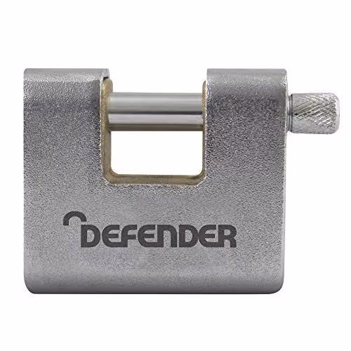 Defender Armoured Warehouse Block Padlock 80mm in Silver
