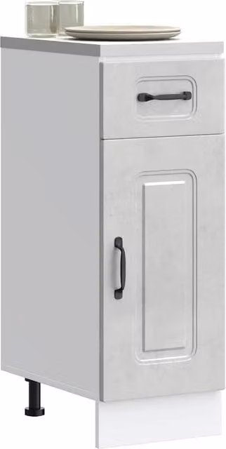 Berkfield Home Kalmar Kitchen Base Cabinet in Concrete Grey Matt Engineered Wood