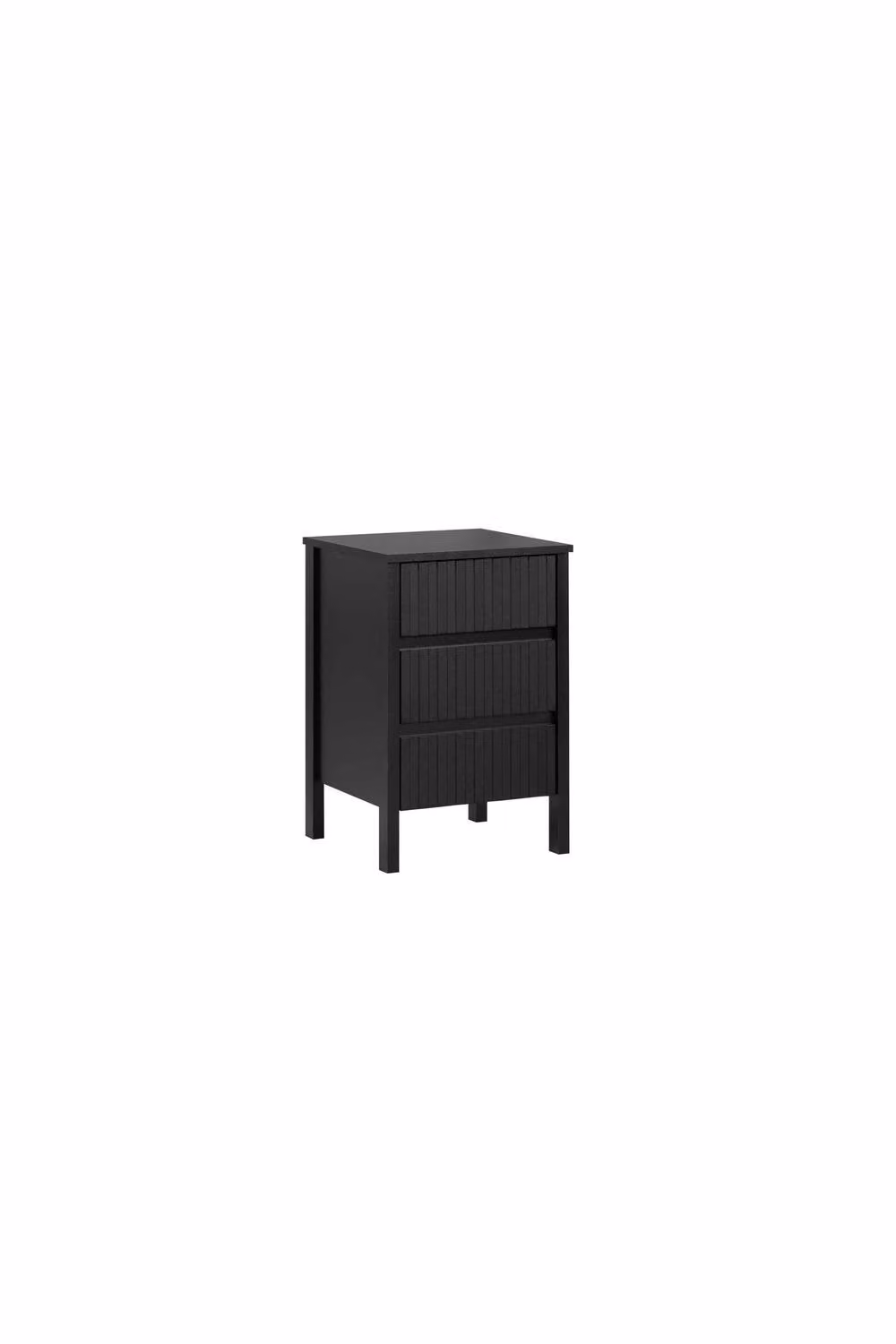 Birlea Axis 3 Drawer Fluted Bedside Cabinet Black W/D/H: 40 x 40 x 60 cm – 4