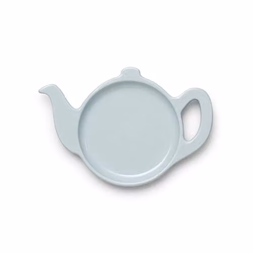 Zeal Teapot Shaped Melamine Tea Bag Tidy in Blue, W/D/H: 12.5 x 1.5 x 12.5 cm