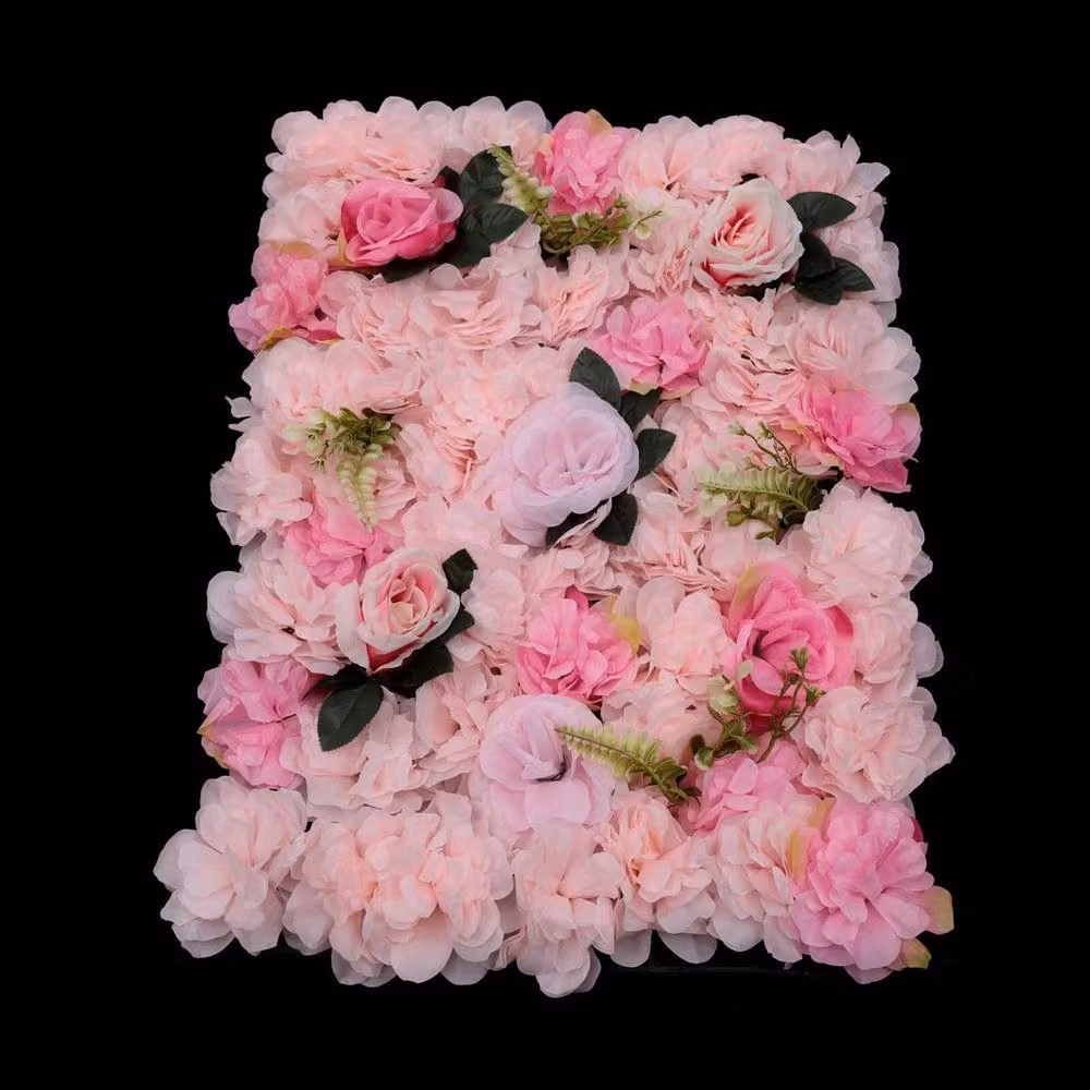 NESTLUNE 12-Piece Pink Artificial Floral Wall Panels, W: 60 cm, H: 40 cm – 4