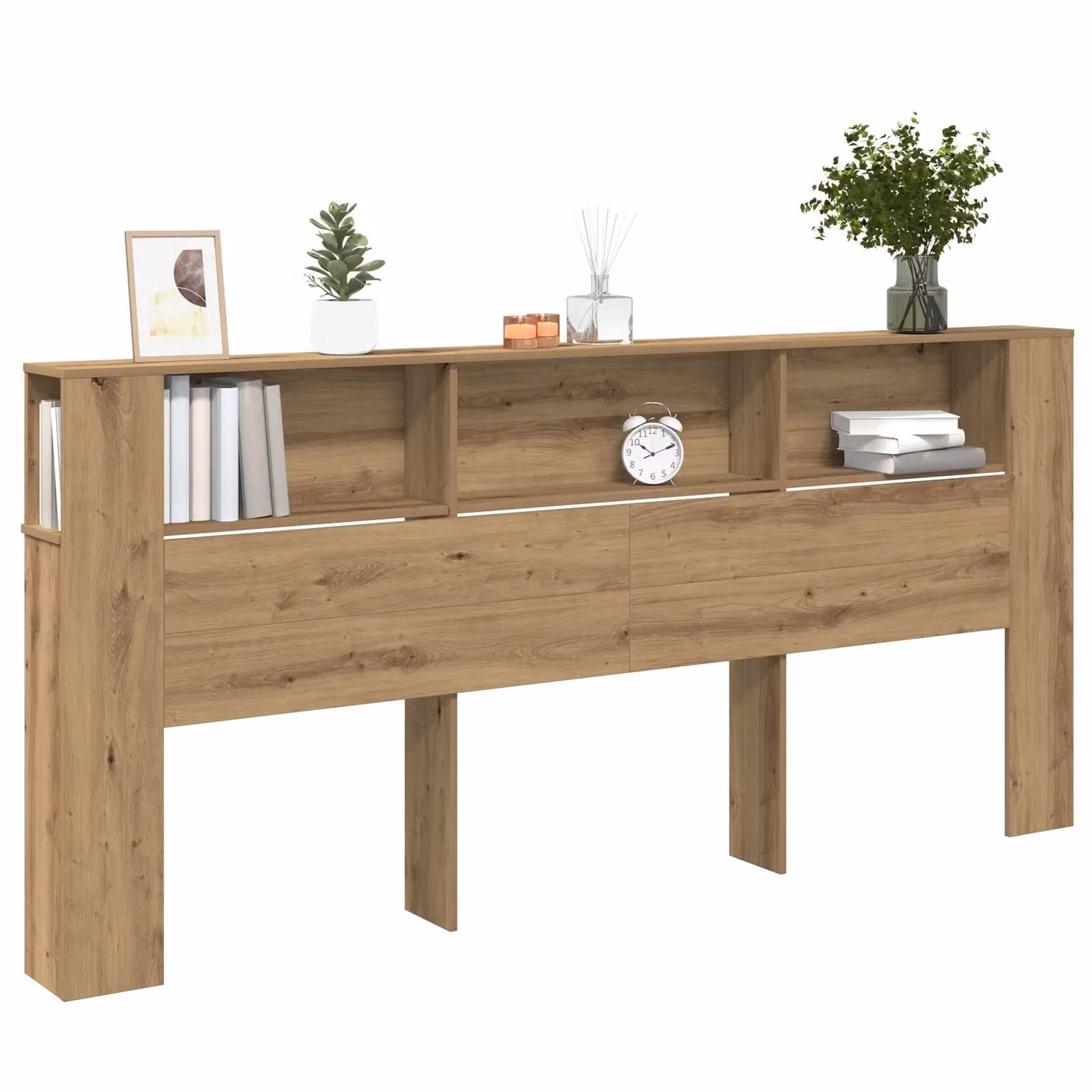 Berkfield Home Artisan Oak Headboard Cabinet in Brown, W/D/H: 104.5 x 18.5 x 220 cm – 2