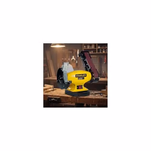 Stanley Bench Grinder and Sander in Yellow, 330W Benchtop Tool for Metalwork and Woodwork – 3