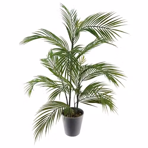 Leaf 90cm Artificial Palm Tree in a Green and Grey Decorative Planter – 1