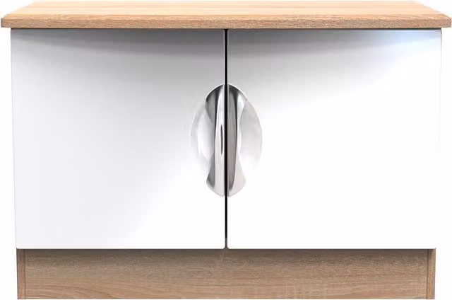 Ready Assembled 2 U Holborn Compact 2 Door TV and Media Unit in White Glossy Finish