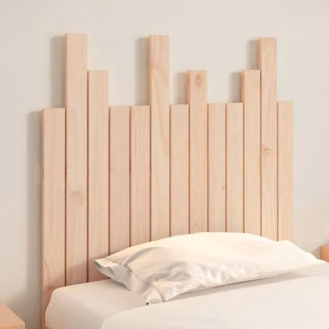 Berkfield Home Solid Wood Pine Wall Headboard in Natural, W: 82.5 cm, D: 3 cm, H: 80 cm
