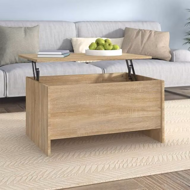 Berkfield Home Sonoma Oak Coffee Table in Brown, W: 80 cm, D: 55.5 cm, H: 41.5 cm