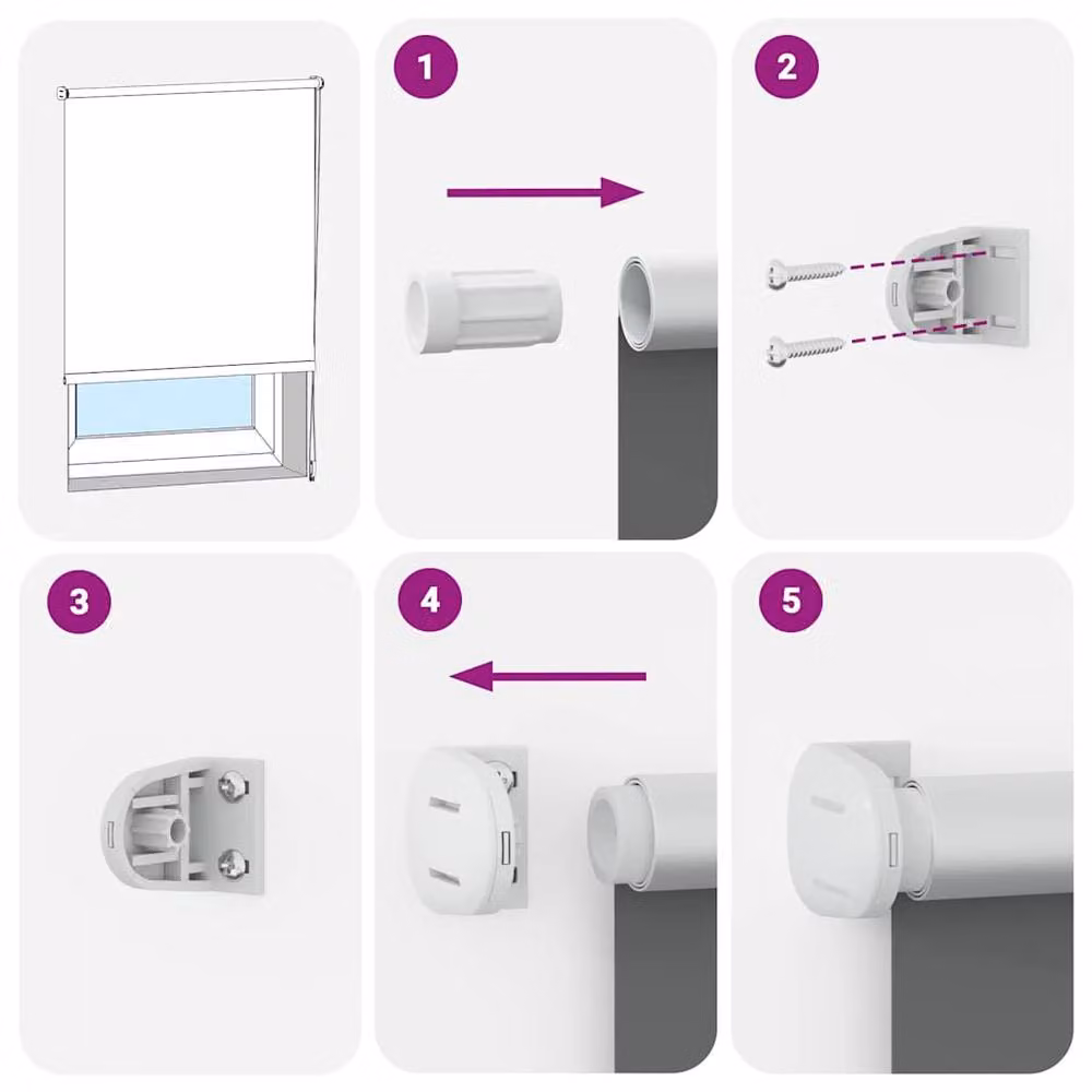Berkfield Home Blue Blackout Roller Blind in Polyester, W: 120 cm, H: 130 cm – 4