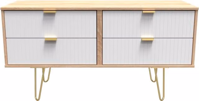 Ready Assembled 2 U Bexley 4 Drawer Bed Box in Natural
