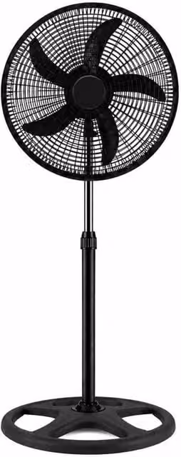 Dyzi 18 Inch 70W Oscillating Pedestal Fan with 3 Speeds and Adjustable Height, Black – 1
