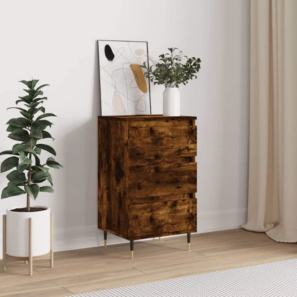 Berkfield Home Modern Smoked Oak Sideboard in Brown, W/D/H: 40 x 35 x 70 cm – 2