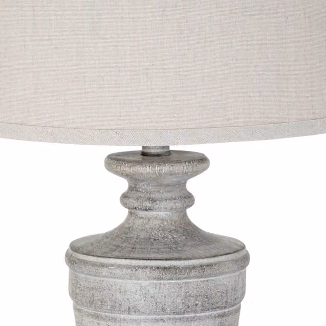KDMK Ossia Tabletop Lamp with Fabric Shade in Brown and Beige