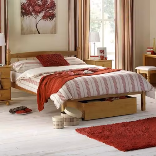 Julian Bowen Pickwick Spindle Bed Frame in Natural Pine, Double, W/D/H: 140 x 200 cm