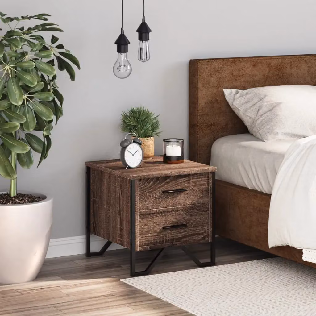 Berkfield Home Brown Oak Bedside Cabinet W/D/H: 40 x 41 x 40 cm – 3