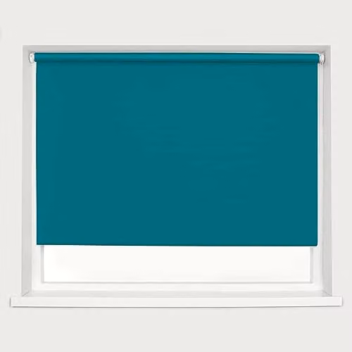 Caecus Petrol Blackout Roller Blind with Thermal and UV Protection, W: 90 cm, H: 160 cm