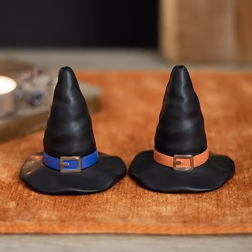 KDMD Witch Hat Salt and Pepper Shakers in Black Ceramic – 2