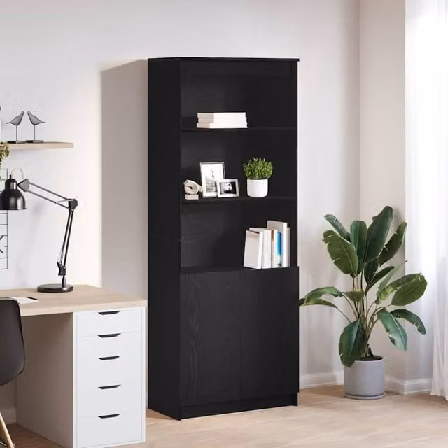 Berkfield Home Black Oak Highboard W/D/H: 70 x 35 x 180 cm – 1