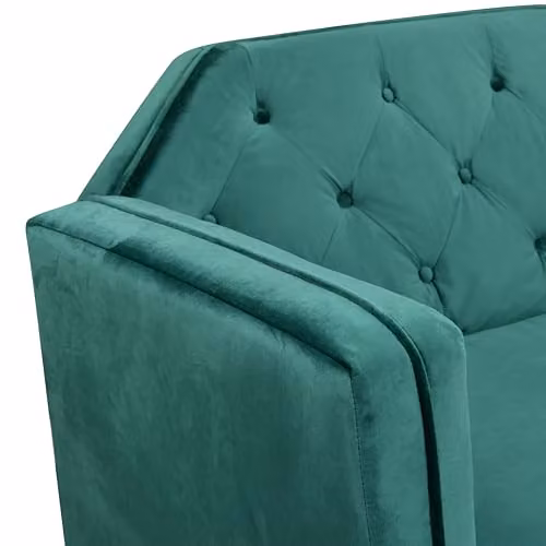 Comfy Living Green Plush Velvet Tufted Chesterfield Click Clack Sofa Bed – 3