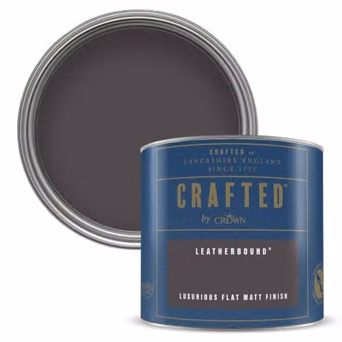 Crown Crafted Leatherbound Matt Emulsion Paint Tester Sample, Brown, 125ml – 1